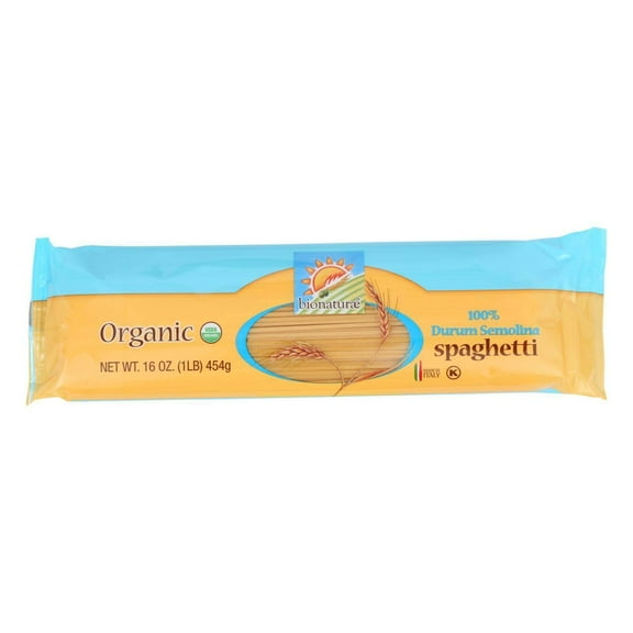 Bionaturae Pasta - Organic - 100 Percent Durum Semolina - Spaghetti - 16 oz - case of 12