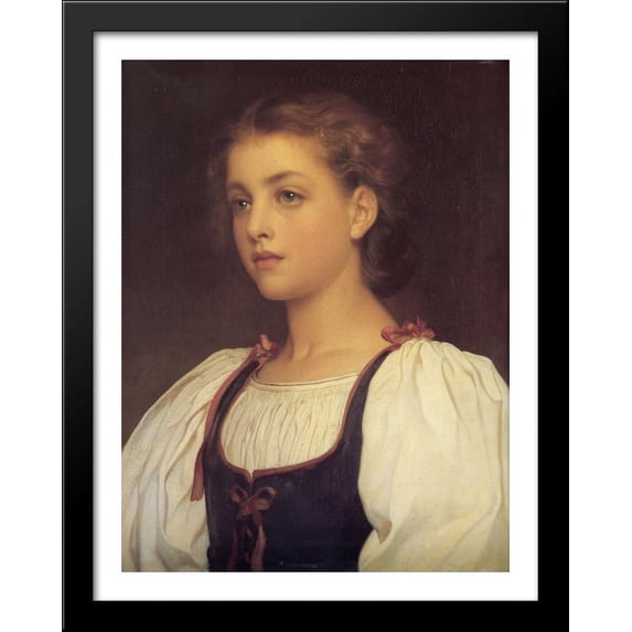Biondina 28x36 Large Black Wood Framed Print Art by Lord Frederick Leighton