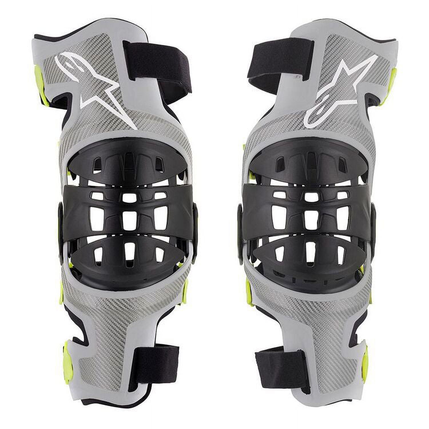 ALPINESTARS 6501319-195-S BIONIC 7 KNEE SET SILVER/YELLOW SM