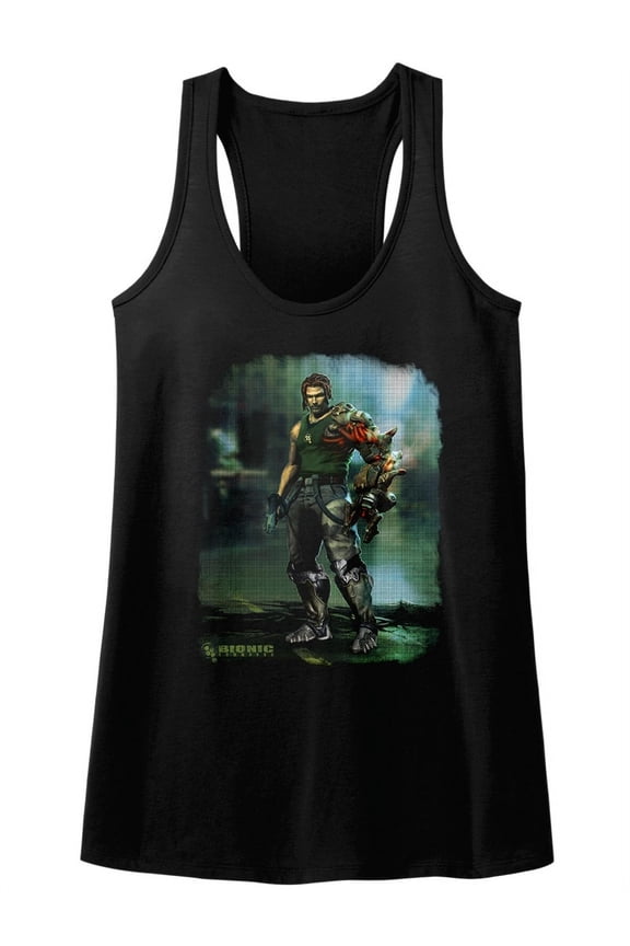 Bionic Commando Arcade Video Game Mechanical Robot Damaged Road Womens Tank Top