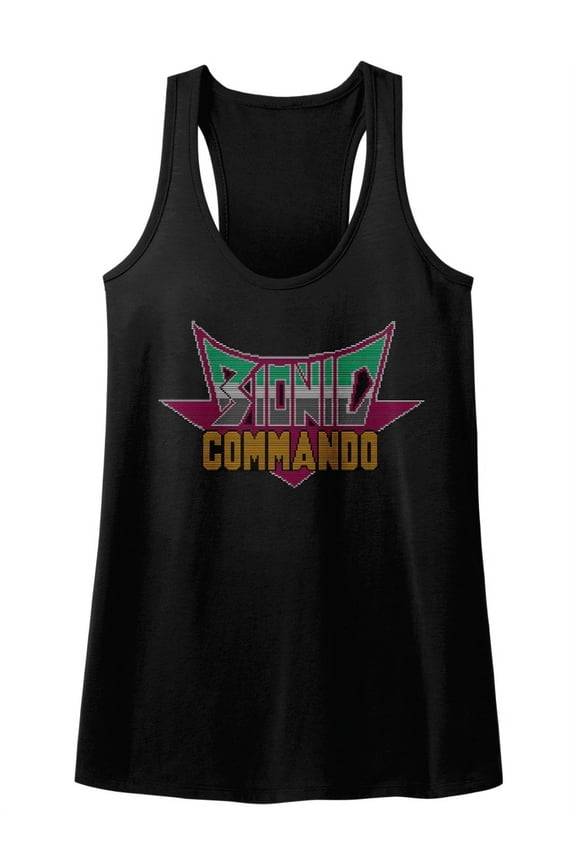Bionic Commando Arcade Video Game Mechanical Robot Pixel Logo Women Tank Top Tee