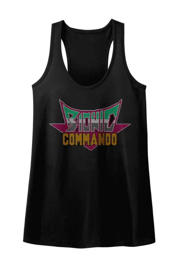 Bionic Commando Arcade Video Game Mechanical Robot Pixel Logo Women Tank Top Tee