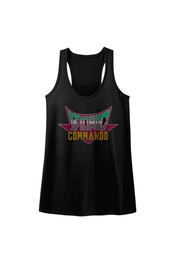 Bionic Commando Arcade Video Game Mechanical Robot Pixel Logo Women Tank Top Tee