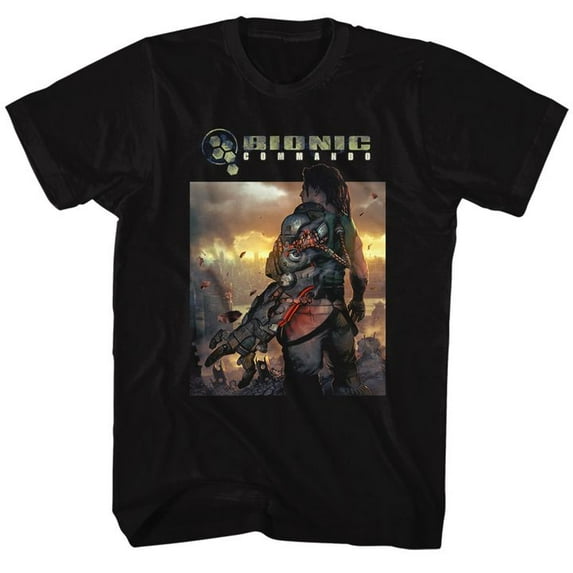 Bionic Commando The World Burn Black Adult T-Shirt 4Xlt