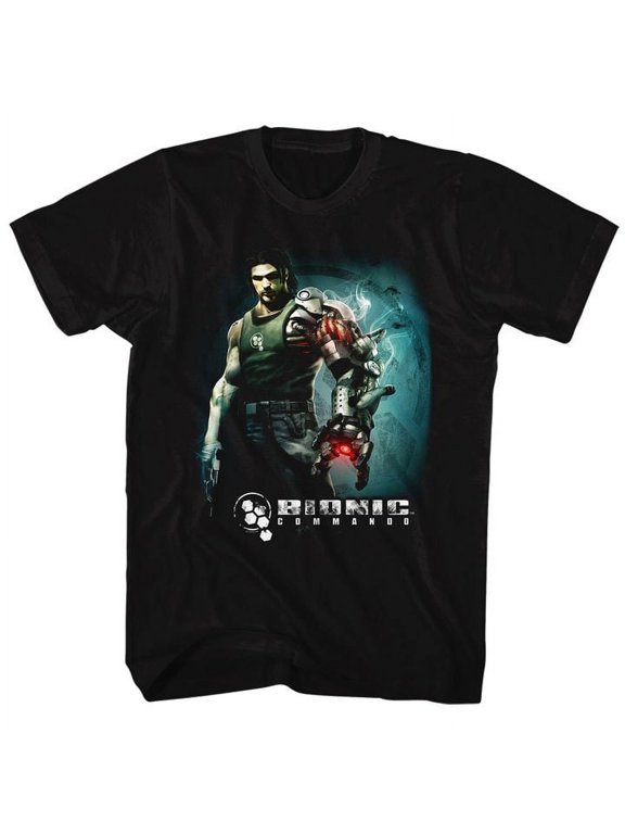 Bionic Commando Steam Arm Black Adult T-Shirt