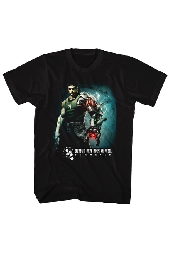 Bionic Commando Steam Arm Black Adult T-Shirt