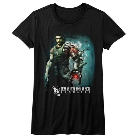 Bionic Commando Steam Arm Black Junior Women's T-Shirt