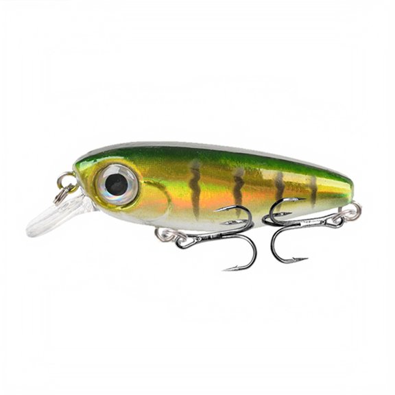 Bionic Fishing Lure with Streamlined Minnow Shape and Holographic Reflective Coating, Hard Artificial Bait with Sharp Treble Hooks for Bass Fishing, Crappie Fishing and Trout