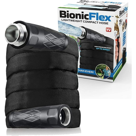 Bionic Flex Garden Hose 25' ft Water Hose Outside Heavy Duty Lightweight Outdoor Hose Spray Nozzle Flexible Kink-Free