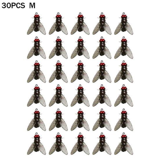 Bionic Fly Bait 30pcs Ultralight Insect Lures For Trout Panfish Bass, High Simulation Soft Wing Realistic Floating Design, Small Medium Large Sizes For Stream Creek Fishing Tackle
