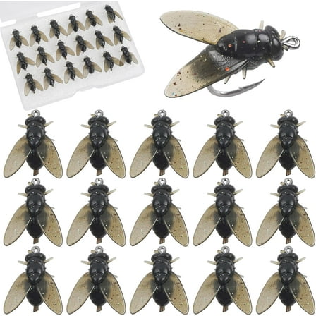 Bionic Fly Fishing Bait, 18pcs Flies Fishing Lures Kit Trout Jigs Swimbaits Dry Flies Fly Fishing Lures 15mm