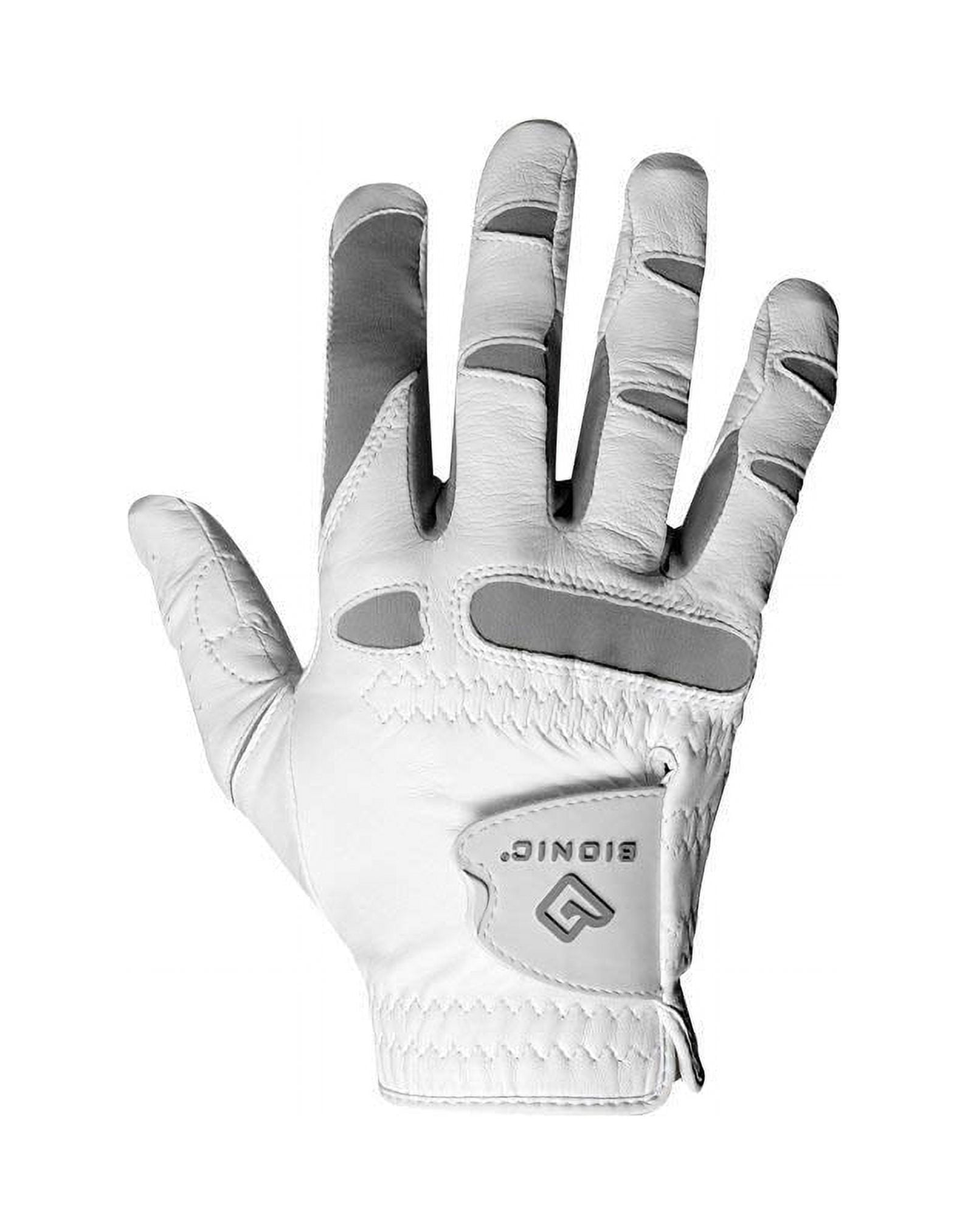 Bionic Gloves Men’s PerformanceGrip Pro Premium Golf Glove, made from Long Lasting Genuine Cabretta Leather, White (Left Hand, Large, Worn on Left Hand)