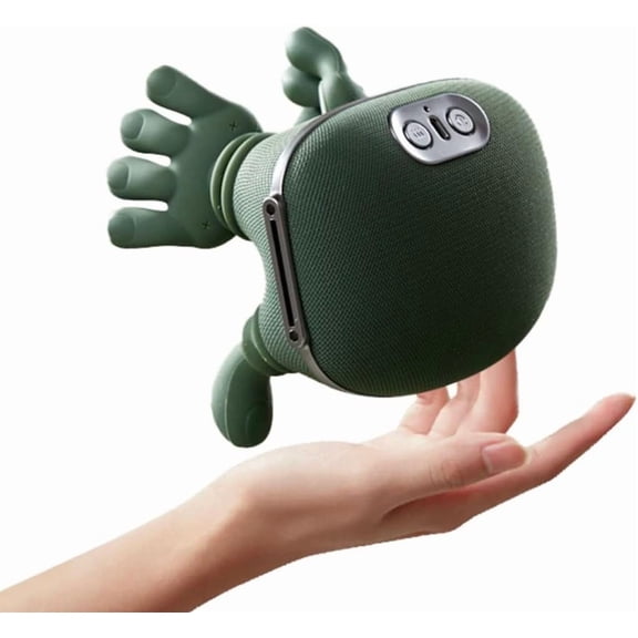 Bionic Heated Massager, Portable Shiatsu Neck and Back Massager, Electric Deep Tissue 4D Kneading Massage, Simulated Human Hand Design for Pain Relief and Muscle Relax (Green)