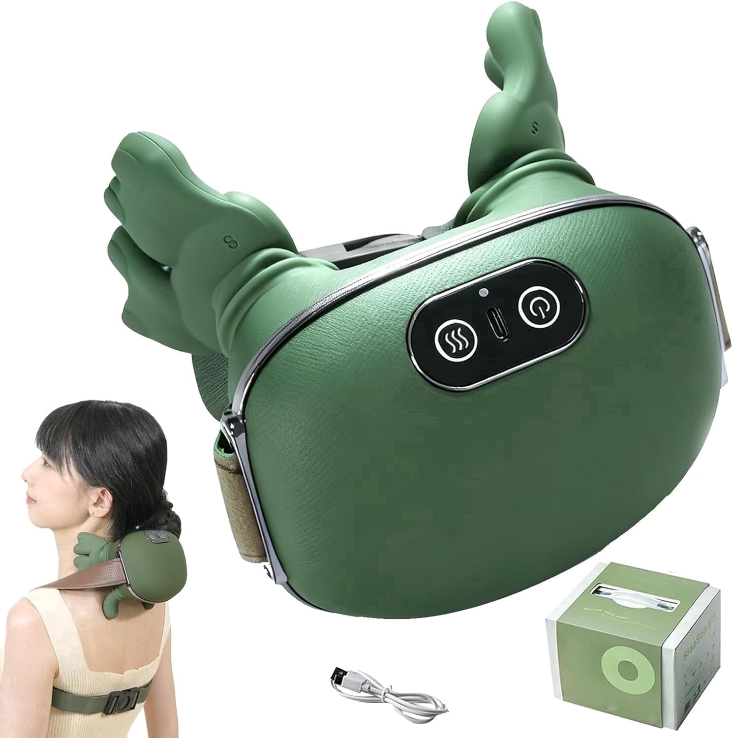 Neck Massager Bionic Heated Massager, Neck Massager For Pain Relief Deep Tissue, Simulated Human Hand Design for Pain Relief and Muscle Relax