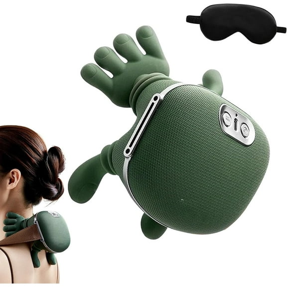 Bionic Heated Massager, Portable Shiatsu Neck and Back Massager, Electric Deep Tissue 4D Kneading Massage, Simulated Human Hand Design for Pain Relief and Muscle Relax