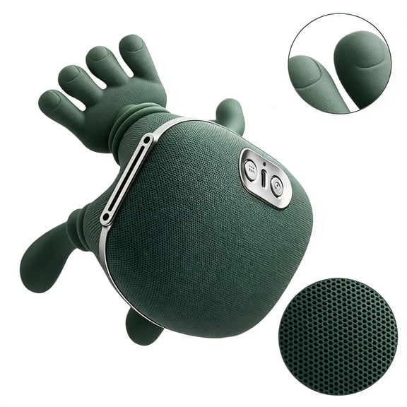 Bionic Heated Massager, Portable Shiatsu Neck and Back Massager, Electric Deep Tissue 4D Kneading Massage, Simulated Human Hand Design for Pain Relief and Muscle Relax (Green)
