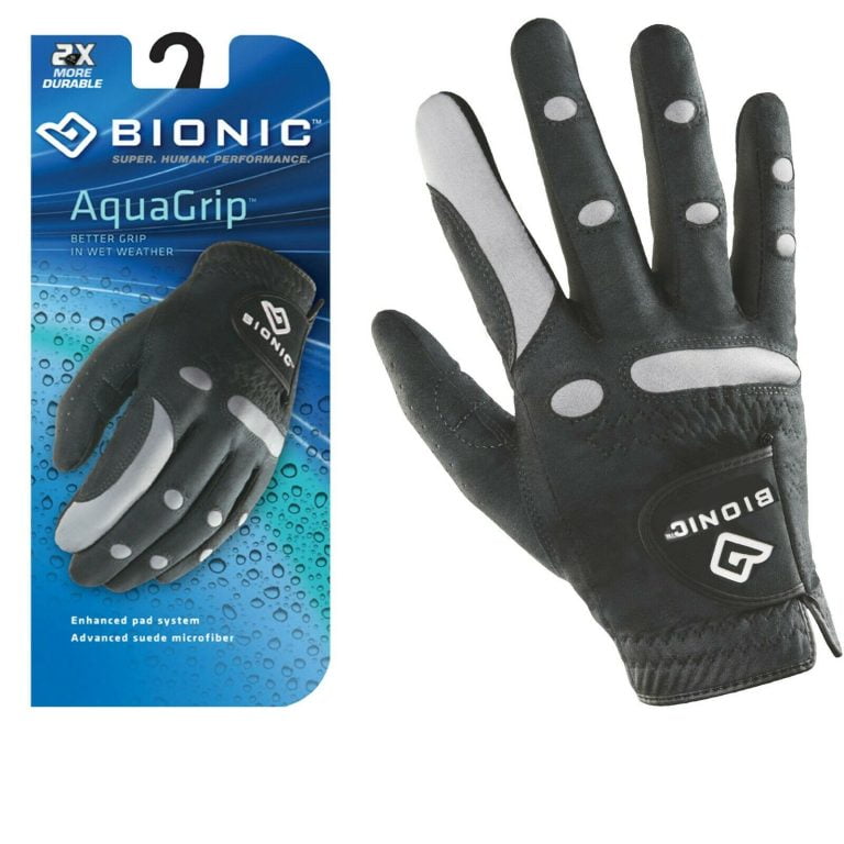 Bionic Men's Right Hand AquaGrip Anti Slip Golf Glove, Suede Microfiber