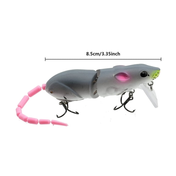 Bionic Mouse Fishing Plug Jointed Body Multi Section Sinking Pencil Minnow Artificial Hard Fishing Gear 6 Inch for Long Casting Angling Tackle