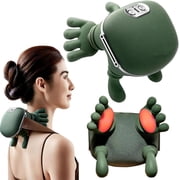 Bionic Neck & Shoulder Massager with Heat   Portable Electric Shiatsu Device with Simulated Hand Kneading