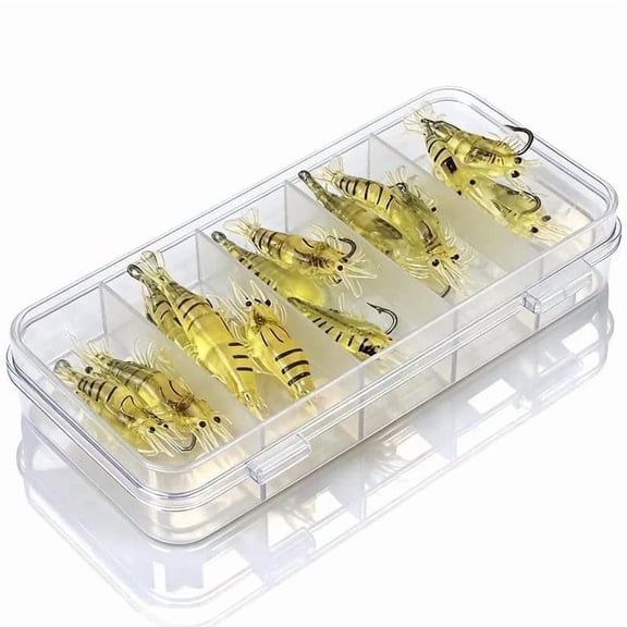 Bionic Shrimp Soft Bait Set for Fishing, Soft Bionic Shrimp Fishing Lures, More Bites, Realistic Movement Easy Catch Fishing jigs Lure, Fishing Baits for Freshwater Saltwater Bass Trout Baits