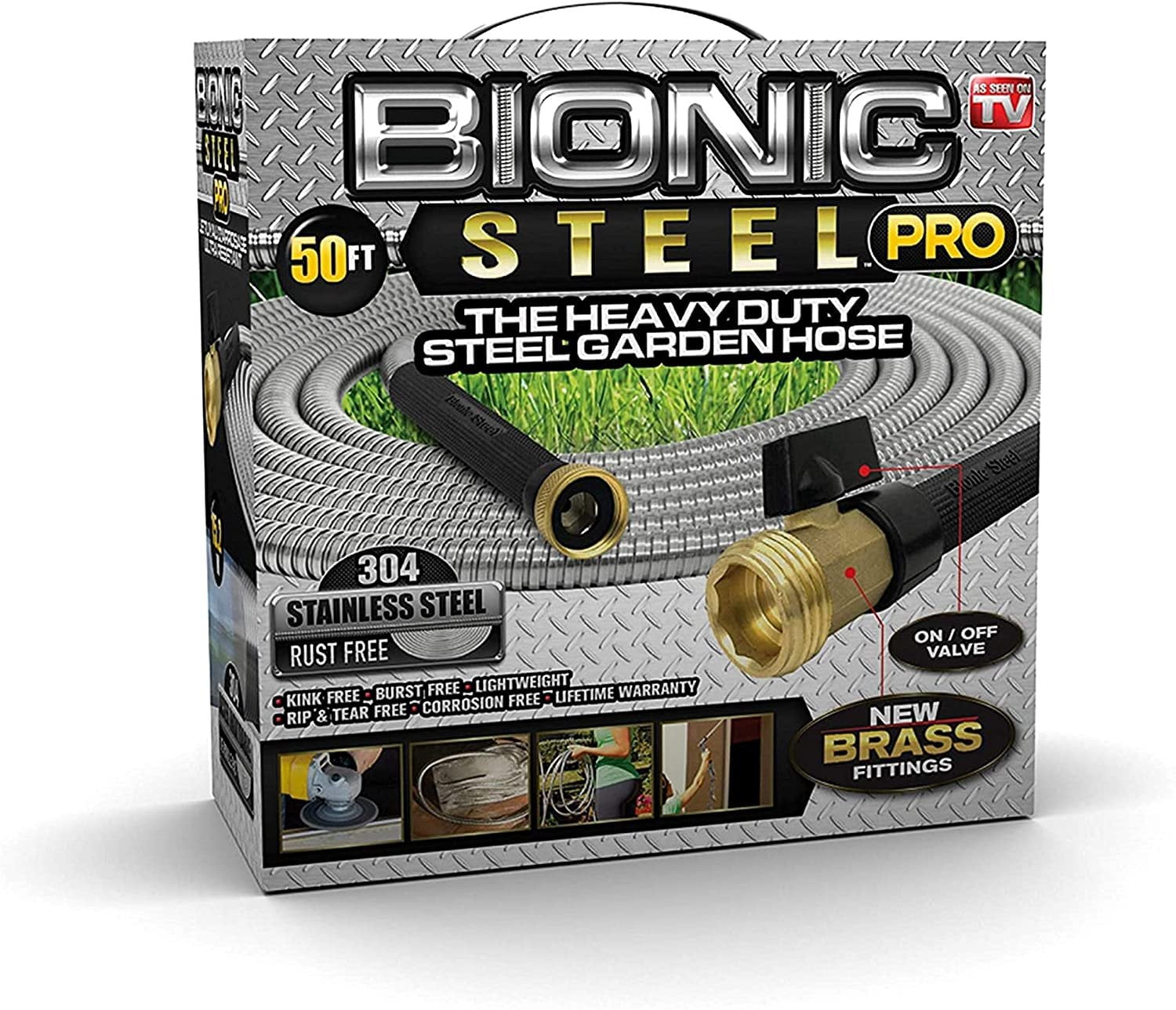 Bionic Steel PRO 50' Garden Hose 304 Stainless Steel, Heavy Duty