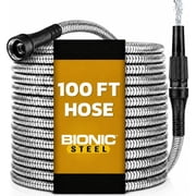 Bionic Steel Stainless Steel Super Durable Metal Garden Hose - Lightweight & Kink-Free, 100 ft- As Seen on TV