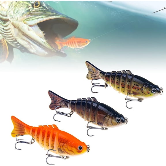 Bionic Swimming Lure with Propeller Tail, Jointed Hard Swimbait Fishing Lure with Realistic Swimming Action, Slow Sinking Artificial Bait for Bass and Pike