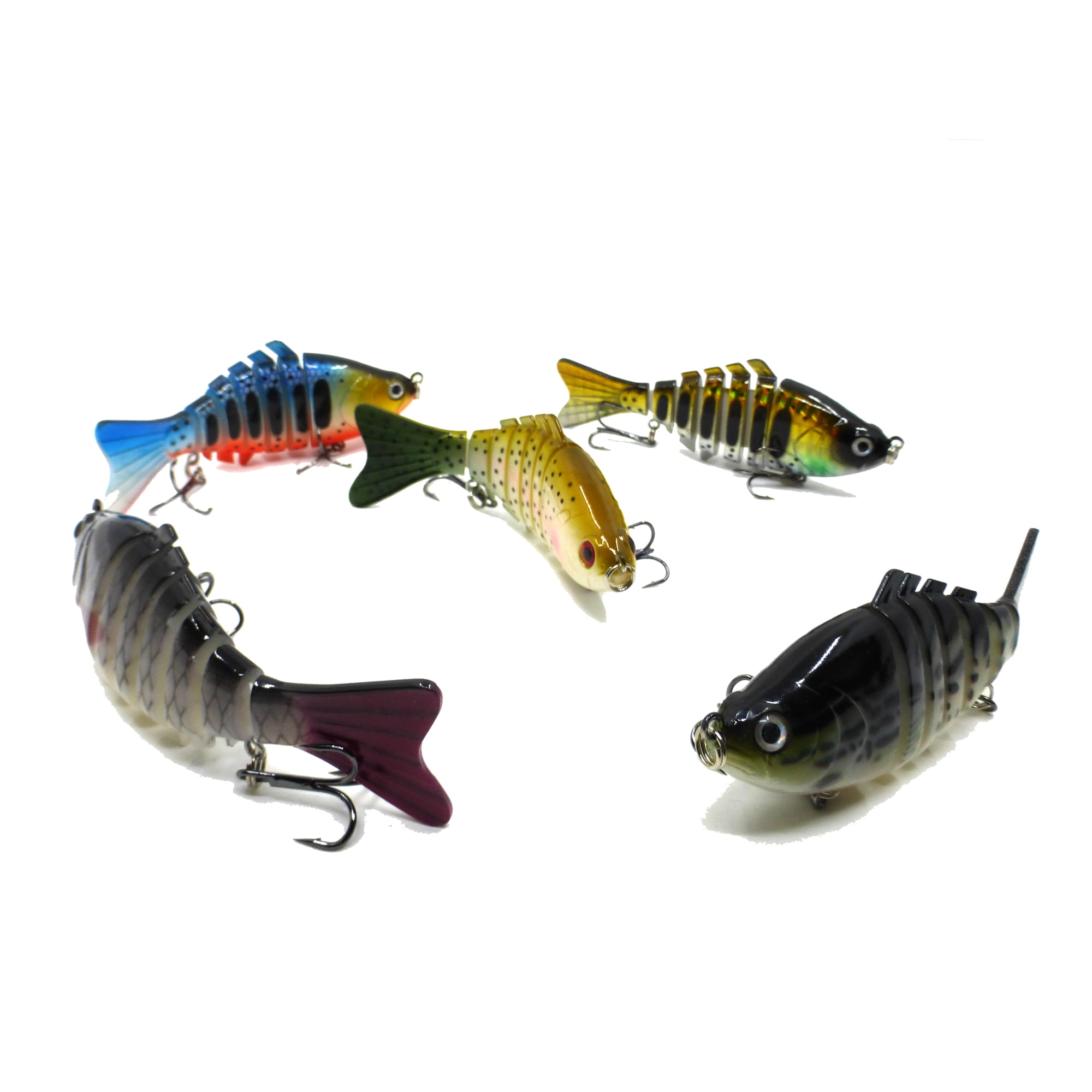 Bionic Swimming Lure Set (5 Pack) With a Case / Lifelike Slow Sinking  Segmented Multi Jointed Swimbait Fishing Lure for Freshwater & Saltwater 