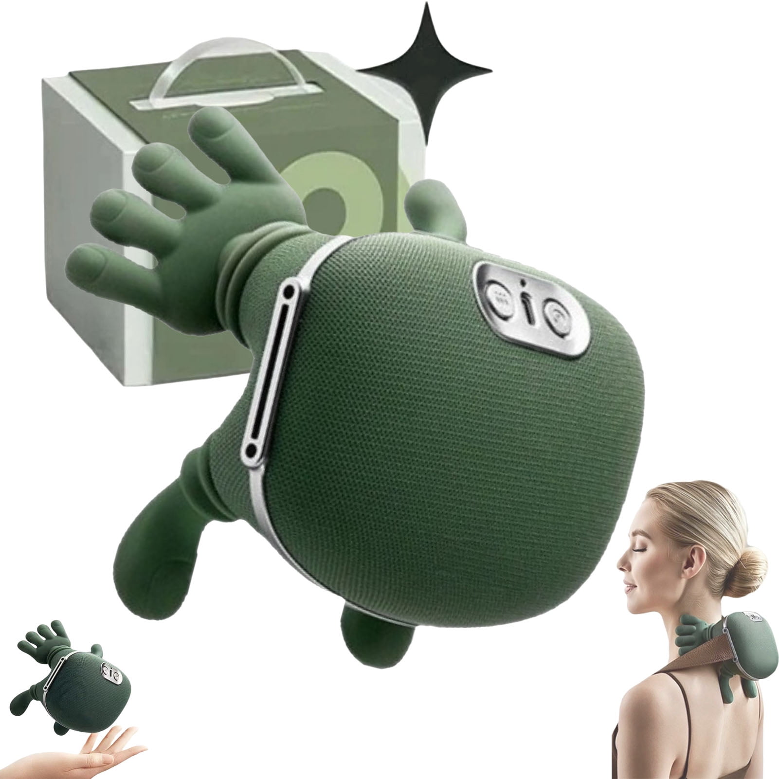 Bionic Turtle Neck,Shoulder, & Bodymassager, 3-in-1 Neck Massager, 4d Kneading Design with Adjustable Temperature Control, Wireless Design with One-Touch Control, Ideal for Indoor Use