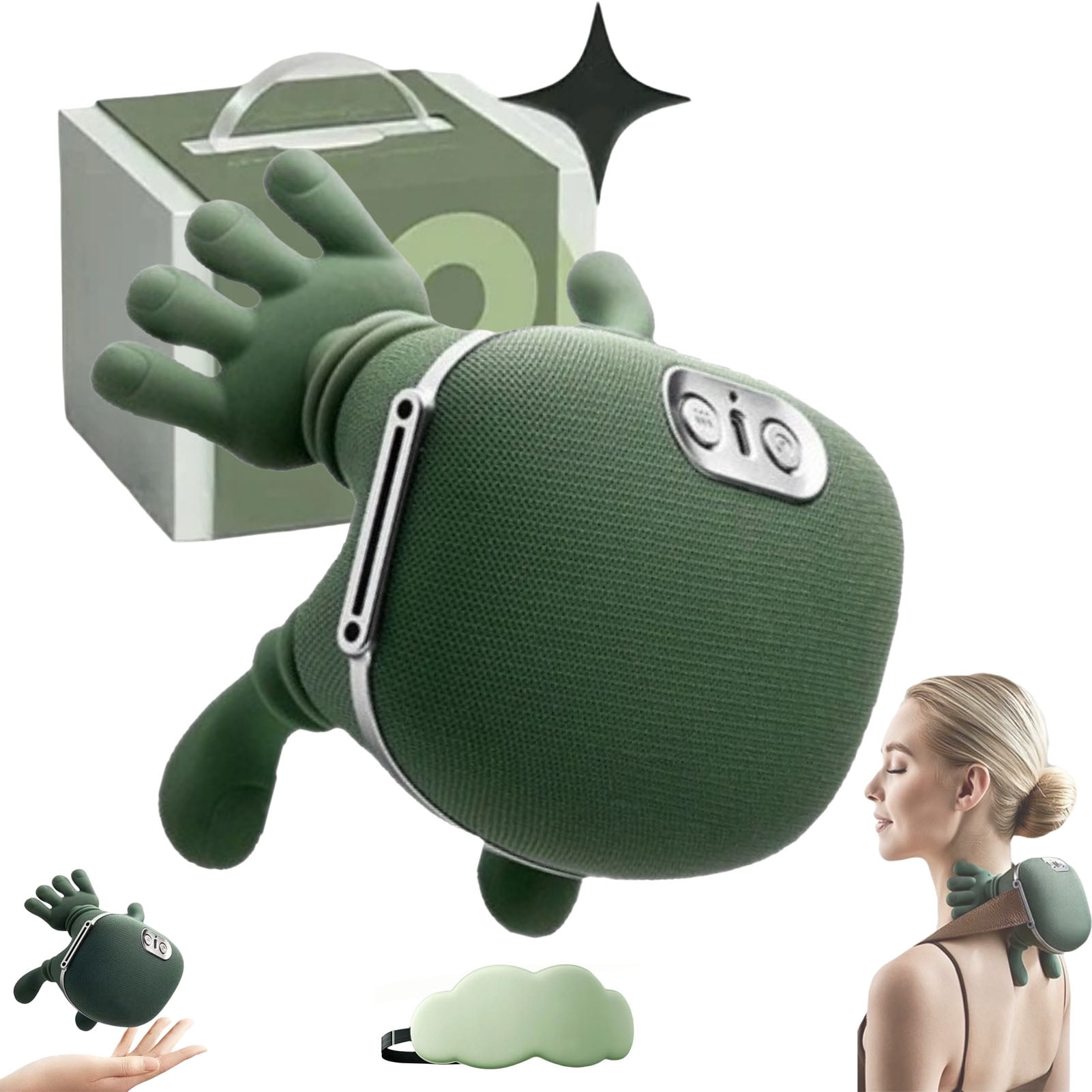 Bionic Turtle Neck,Shoulder, & Bodymassager, 3-in-1 Neck Massager, 4d Kneading Design with Adjustable Temperature Control, Wireless Design with One-Touch Control, Ideal for Indoor Use