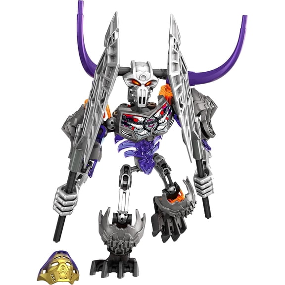 Bionicle-Style Skull Basher Action Figure, 72-Piece Skeleton Robot