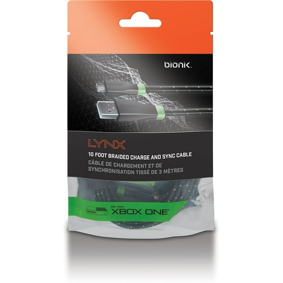Xbox Accessory: Power - BIONIK LYNX Controller Charge & Sync Cable - Black