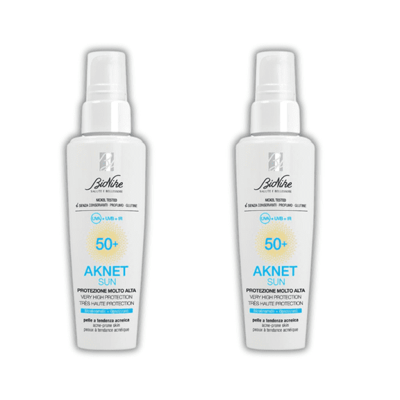 Bionike Aknet Sun Sunscreen Cream Gel Spf50+ 50 ml -2 Pack