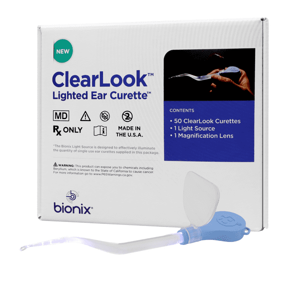 Bionix - ClearLook Lighted VersaLoop Ear Curette Tool, Earwax Removal Tool, Helps Remove Wax Buildup, Comfortable Handle Design, Easy-to-Use, Ideal for Healthcare Providers, Single-Use (50 Count)