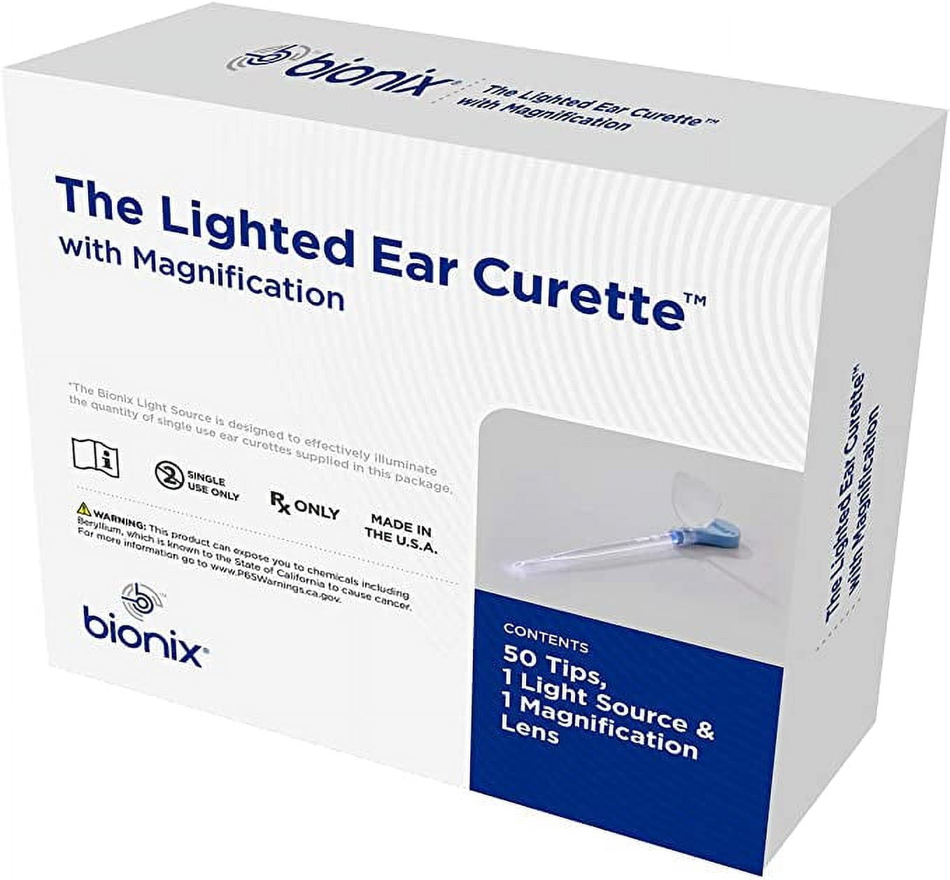 BIONIX DEVELOPMENT CORPORATION Bionix - Lighted Ear Curette Variety Pack, Earwax Removal Kit, Helps Remove Wax Buildup, Safe Earwax Removal, Convenient & Easy-to-Use, Flexible, Ideal for Healthcare Providers, Single-Use (50 Count)