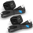 thumbnail image 1 of Compatible for iPhone Charger Block, 2 Pack Charging Block with 10FT Charging Cable, USB Wall Charger Adapter Plug Fast Charging Station Power Base with Charging Cable Compatible for iPhone, Black, 1 of 9