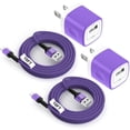 thumbnail image 1 of Compatible for iPhone Charger 2 Pack,Charger Block with Charging Cable 10FT,Wall Charger Charging Station Power Base with Charging Cord,USB Charger Adapter Compatible for iPhone 14 13 12 11(Purple), 1 of 9