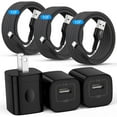thumbnail image 1 of Compatible for iPhone Charger Block, 3 Pack USB Charging Block with 10FT Charging Cable, USB Wall Charger Adapter Plug USB Brick Cube Fast Charging Station Power Base Compatible for iPhone, Black, 1 of 9