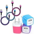 thumbnail image 1 of Compatible for iPhone Charger Block, 3 Pack USB Charger Block with 10ft Charging Cable, USB Wall Charger Adapter Plug USB Brick Cube Charging Station Power Adapter Compatible for iPhone, Mixed, 1 of 9