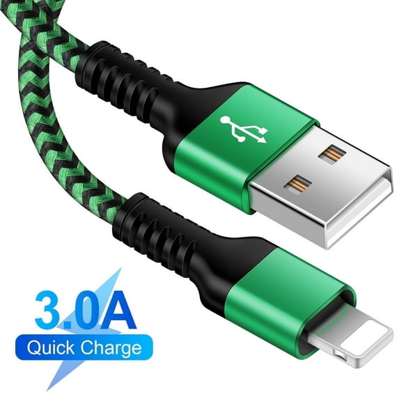 Bioonis Compatible for iPhone Charging Cable, 6FT Light-ning Cable, Nylon Braided Fast Charging High Speed Data Sync Transfer USB Cord Compatible with iPhone 14 13 13Pro 12 11 Max XS XR iPad(Green)