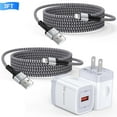 thumbnail image 1 of Compatible for iPhone Charger Fast Charging, Bioonis 2 Pack 3FT USB Charging Cable with QC 18W Wall Charger Plug Charging Station Power Base Compatible for iPhone 14/13/12/11/Xs Max,iPad Air, White, 1 of 7