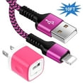 thumbnail image 1 of Compatible for iPhone Charger Fast Charging, Charger Block with 10FT Charging Cord, USB Charger Adapter Wall Charger Plug Fast Phone Charger Cube Charging Box Brick Compatible for iPhone, Pink, 1 of 9