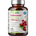 thumbnail image 1 of Biophix D-Mannose Cranberry Probiotics 1000 mg 120 Vcaps | Urinary Digestive Support, 1 of 9