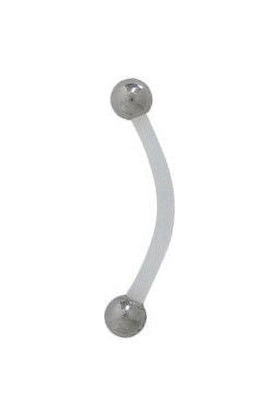 Bioplast Flex Eyebrow Ring Curved Barbell w/ Surgical Steel Balls (16G, 8mm)