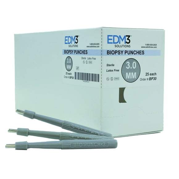 Biopsy Punch BioPunch Dermal 3 mm OR Grade, 25/Box
