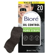 Bioré Charcoal Blackhead Remover Pore Strips, Deep Cleansing Nose Strips for Skin Care, 20 Ct