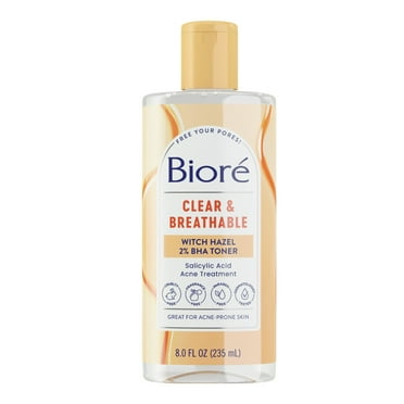 Bioré Clear & Breathable Witch Hazel Facial Toner, for Acne Prone Skin, HSA/FSA Approved, 8 fl oz