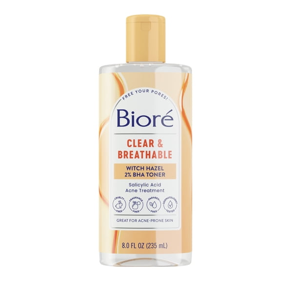 Bioré Clear & Breathable Witch Hazel Facial Toner, for Acne Prone Skin, HSA/FSA Approved, 8 fl oz