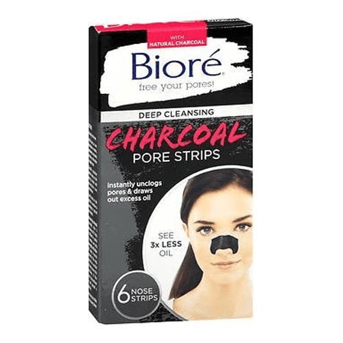 Bior Deep Cleansing Charcoal Pore Strips 6 strips, Pack of 3