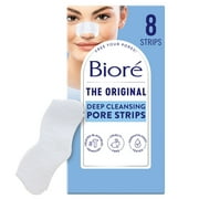 Bioré Deep Cleansing Pore Strips, Original, Blackhead Remover Strips for Skin Care, Oil Free, 8 Ct